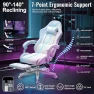 Thumbnail White Gaming Chair with Footrest, Massage, and Reclining — Desk Chairs, TUKAKA
