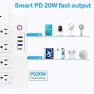 Thumbnail Smart Power Strip Surge Protector with Fast Charge — Power Distribution Units, XENON