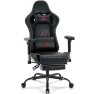Thumbnail Gaming Chair with Footrest, Massage Lumbar Support, and Gel Pad — Gaming Chairs, Morkprism