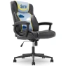 Thumbnail Executive Office Chair with Layered Body Pillows, Contoured Lumbar, Adjustable Seat Height, Bonded Leather — Desk Chairs, Serta