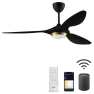 Thumbnail 52 Inch Black Modern Ceiling Fan with Light and Remote Control — Ceiling Fans, reiga