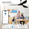 Thumbnail 52 Inch Black Modern Ceiling Fan with Light and Remote Control — Ceiling Fans, reiga