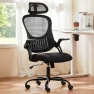 Thumbnail Home Office Managerial Executive Chair, High-Back Mesh with Adjustable Headrest, Flip-up Armrest Comfortable Lumbar... — Desk Chairs, Sweetcrispy