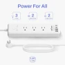 Thumbnail Remote Control Power Strip with 3 Independent Outlets, 4 USBs, Extension Cord, Overload Protection, Wall Mount — Power Solutions & Surge Protection, BN-LINK