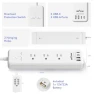 Thumbnail Remote Control Power Strip with 3 Independent Outlets, 4 USBs, Extension Cord, Overload Protection, Wall Mount — Power Solutions & Surge Protection, BN-LINK