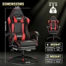 Thumbnail Gaming Chair with Footrest and Massage Lumbar Support — Gaming Chairs, Bigzzia