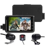 Motorcycle Video Recorder with 3-inch Screen, Front and Rear Camera, Wireless 1080P + GPS + WiFi Navigation — Dash Cam, TOP-HOME MALL