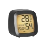 Portable Temperature Humidity Monitor With Backlight Digital Clock and LED Alarm Clock — Air Quality Monitor, keyuin