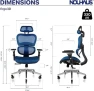 Thumbnail Ergonomic Office Chair with Lumbar Support, Adjustable Armrests, Headrest, and Wheels — Smart Chairs, Nouhaus