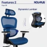 Thumbnail Ergonomic Office Chair with Lumbar Support, Adjustable Armrests, Headrest, and Wheels — Smart Chairs, Nouhaus