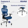 Thumbnail Ergonomic Office Chair with Lumbar Support, Adjustable Armrests, Headrest, and Wheels — Smart Chairs, Nouhaus