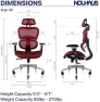 Thumbnail Ergonomic Office Chair with Lumbar Support, Adjustable Armrests, Headrest, and Wheels — Smart Chairs, Nouhaus