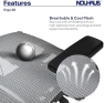 Thumbnail Ergonomic Office Chair with Lumbar Support, Adjustable Armrests, and Headrest — Smart Chairs, Nouhaus
