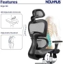 Thumbnail Ergonomic Office Chair with Lumbar Support, Adjustable Armrests, and Headrest — Smart Chairs, Nouhaus