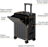 Thumbnail Zipperless Luggage, Aviation Certified, Polycarbonate Aluminum Hardshell, Expandable Carry-On with Spinner Wheels — Smart Luggage, AIWEINY