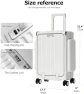 Thumbnail Aluminum Frame PC Carry On Luggage with Tri-Zone Access, Hard Shell, Brake Wheels, Cup Holder, Phone Holder, TSA... — Smart Luggage, feilario