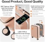 Thumbnail Carry On Luggage with Cup Phone Holder and Charger Hard Shell Suitcase with Spinner Wheels — Smart Luggage, mixi