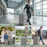 Thumbnail No Zipper Carry On Luggage with Wheels, Cup Holder, and Charger — Smart Luggage, Krute