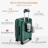 Thumbnail Top Opening Carry-On Luggage with Cup Holder, Phone Holder, USB Port, Expandable Hard Shell — Smart Luggage, CASELLY