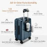 Thumbnail Top Opening Expandable Hard Shell Suitcase with Cup Holder, Phone Holder, and USB Charging Port — Smart Luggage, CASELLY
