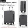Thumbnail Checked Luggage with Cup Phone Holder and Charger Hard Shell Suitcase — Smart Luggage, mixi