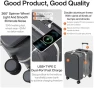 Thumbnail Large Checked Luggage with Cup Phone Holder and Charger Hard Shell Suitcases with Spinner Wheels — Smart Luggage, mixi
