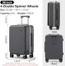 Thumbnail Large Checked Luggage with Cup Phone Holder and Charger Hard Shell Suitcases with Spinner Wheels — Smart Luggage, mixi