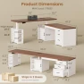 Thumbnail Farmhouse L Shaped Electric Standing Desk with Drawers and Shelves — Standing Desk, SEDETA