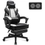 Thumbnail Big and Tall Gaming Chair with Footrest, Massage Lumbar Support, and Wide Seat — Smart Chairs, Meilocar