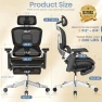 Thumbnail Ergonomic Office Chair with Sync Lumbar Support, Sliding Seat, 4D Arm, 150° Recline, Adjustable Back, Footrest, Aluminum... — Smart Chairs, GABRYLLY