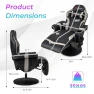 Thumbnail Gaming Chair with Massage, Reclining Backrest, and Retractable Footrest — Smart Chairs, Goplus