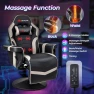 Thumbnail Gaming Chair with Massage, Reclining Backrest, and Retractable Footrest — Smart Chairs, Goplus