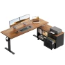 Thumbnail L Shaped Electric Standing Desk with Drawers & File Cabinet Sets — Standing Desk, OffiGo