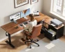 Thumbnail L Shaped Electric Standing Desk with Drawers & File Cabinet Sets — Standing Desk, OffiGo