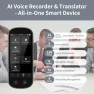 Thumbnail Voice Recorder with Playback, 80GB Memory, Real-Time Transcription and AI Summary — Translator Device, Mipeggy