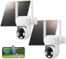Thumbnail 4G LTE Cellular Security Camera Outdoor, Solar Powered, 2K Color Night Vision, 360° PTZ, PIR Motion Detection, 2 Pack — Security Camera, LIWAN