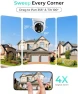 Thumbnail 4G LTE Cellular Security Camera Outdoor, Solar Powered, 2K Color Night Vision, 360° PTZ, PIR Motion Detection, 2 Pack — Security Camera, LIWAN