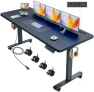 Thumbnail Adjustable Height Computer Desk with Wheels and Charging Station — Standing Desk, Legooin