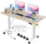 Thumbnail Adjustable Height Computer Desk with Wheels and Charging Station — Standing Desk, Legooin