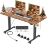 Thumbnail Adjustable Height Computer Desk with Wheels and Charging Station — Standing Desk, Legooin
