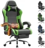 Thumbnail Ergonomic Gaming Chair with Massage Lumbar Support, Footrest, and Adjustable Headrest — Smart Chairs, Dowinx