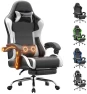 Thumbnail Ergonomic Gaming Chair with Massage Lumbar Support, Footrest, and Adjustable Headrest — Smart Chairs, Dowinx