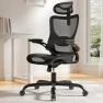 Thumbnail Ergonomic Mesh Office Chair with Lumbar Support, Headrest, and Flip-Up Armrests — Smart Chairs, Marsail
