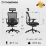 Thumbnail Ergonomic Office Chair with Adjustable Lumbar Support and Headrest — Smart Chairs, Autonomous