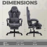 Thumbnail Fabric Gaming Chair with Pocket Spring Cushion, Massage, and Footrest — Smart Chairs, Dowinx
