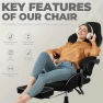 Thumbnail Gaming Chair Fabric with Pocket Spring Cushion, Massage Game Chair Cloth with Headrest, Ergonomic Computer Chair with... — Smart Chairs, Dowinx