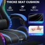 Thumbnail Gaming Chair with Bluetooth Speakers, RGB LED Lights, Massage Lumbar Support, and Retractable Footrest — Smart Chairs, VANSPACE