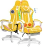 Thumbnail Gaming Chair with Bluetooth Speakers, RGB LED Lights, Massage Lumbar Support, and Retractable Footrest — Smart Chairs, VANSPACE