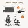 Thumbnail Office Chair with Footrest, Auto-Following Lumbar Support, High Back Desk Chair with 4D Armrest, 136° Tilt Lock,... — Smart Chairs, NEWTRAL