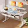 Thumbnail Electric Standing Desk with Drawers and Monitor Stand — Standing Desk, COMHOMA